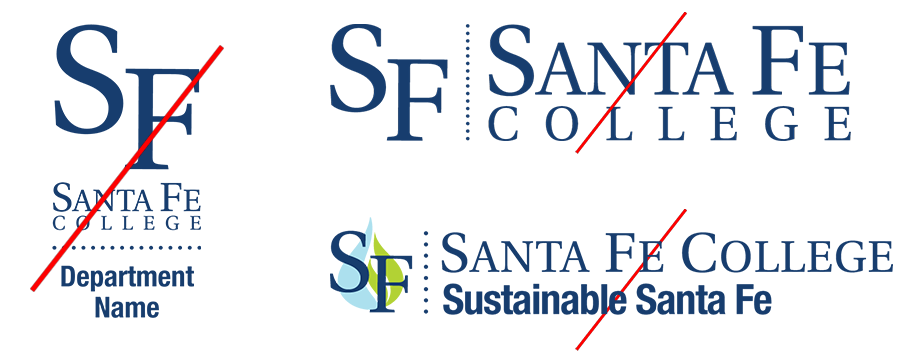 Retired Logo Examples include SF Logo with too many dots and sustainable SF