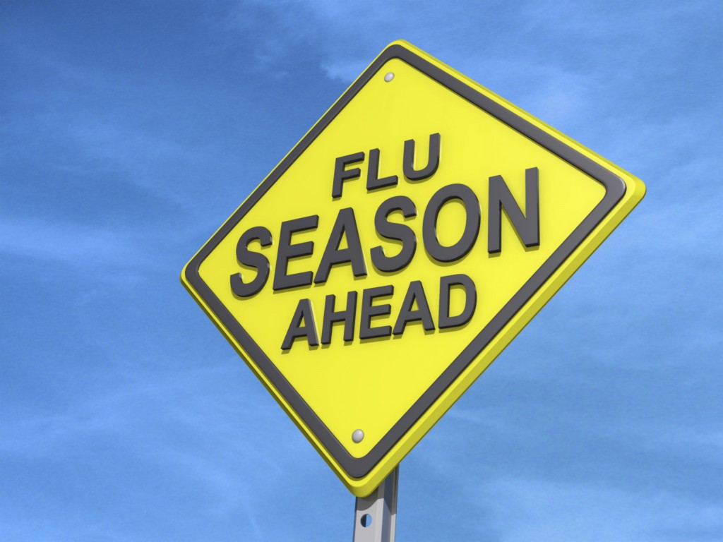 Flu Season Ahead Yield Sign