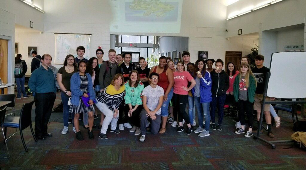 Students at the SF Davis Center at the first Diversity Club meeting.