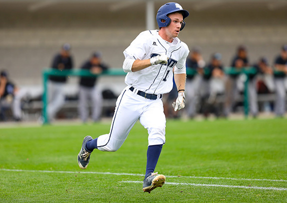 Kyler Marquis went a perfect 4 for 4 at the plate with two RBI and a run scored, including the ninth inning game winning hit.