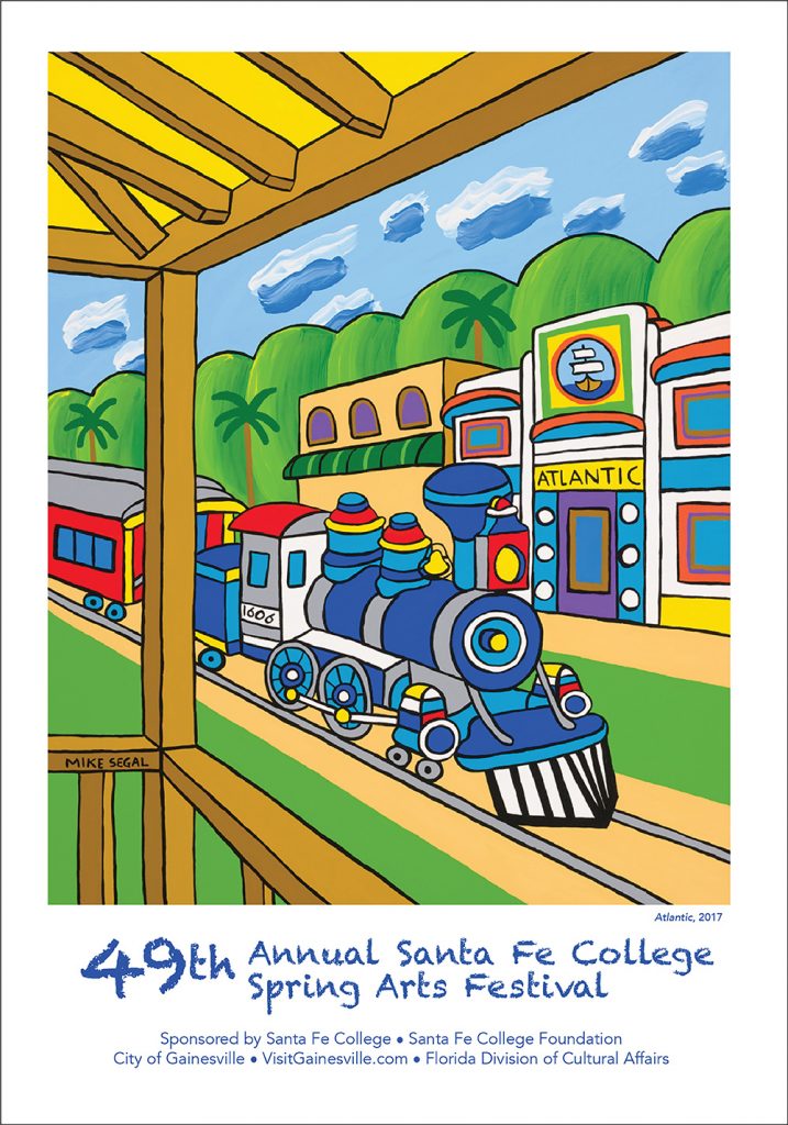 The 2018 Santa Fe College Spring Arts poster designed by Mike Segal of Chiefland, Florida.