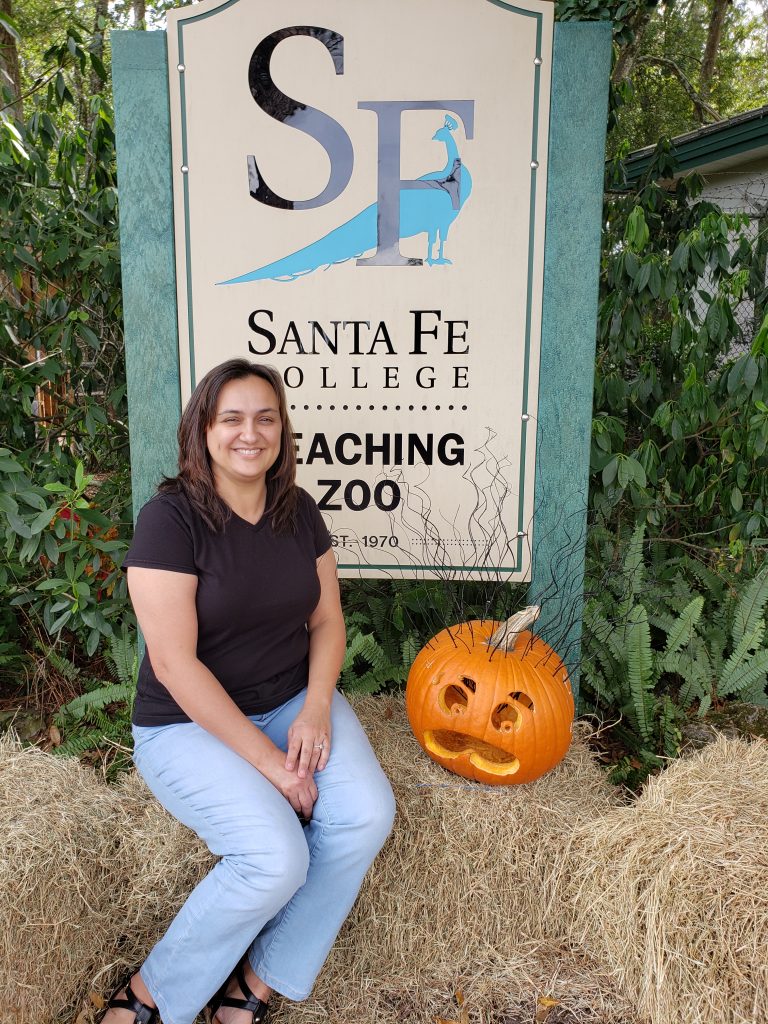 Rose Christy and her award-winning pumpkin.