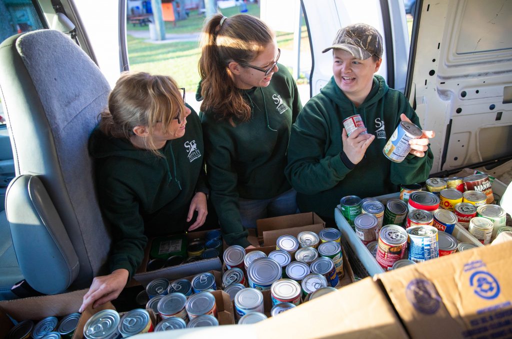 Cans collected at Boo at the Zoo