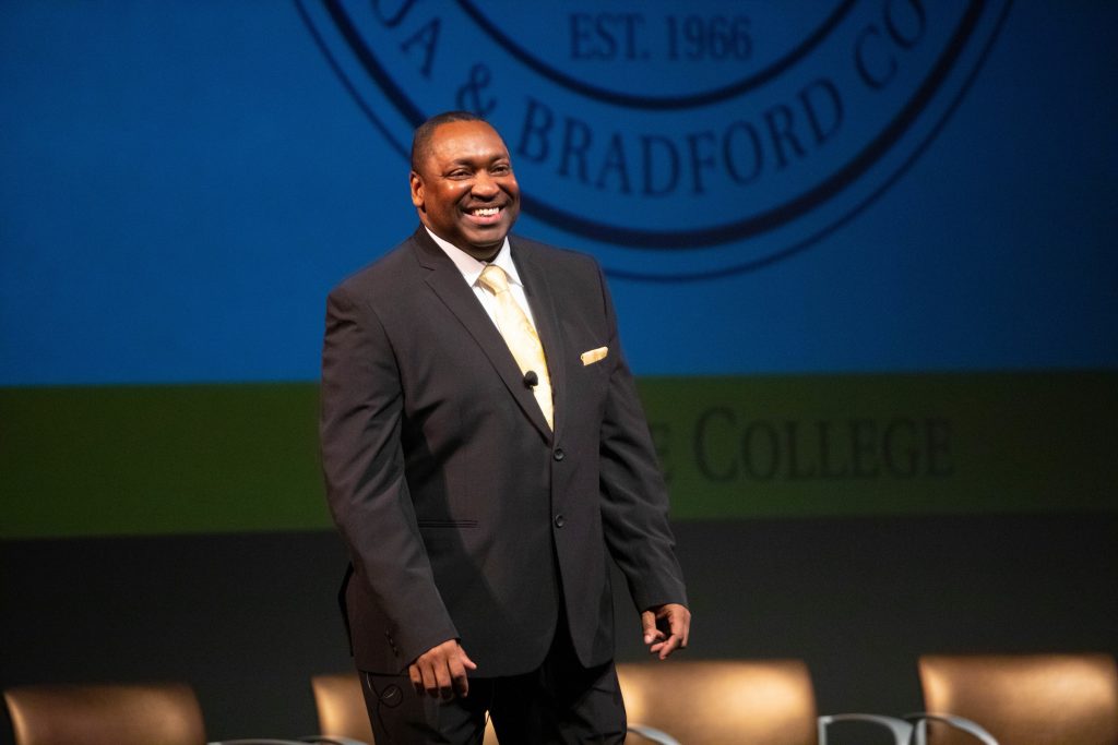 Dr. Paul Broadie during the Santa Fe College Spring Convocation at the Fine Arts Hall on Jan. 3, 2020 in Gainesville, Fla. (Matt Stamey/Santa Fe College ) ***Subjects Have Releases***