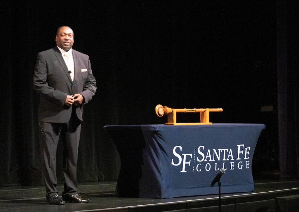 Dr. Paul Broadie during the Santa Fe College Spring Convocation at the Fine Arts Hall on Jan. 3, 2020