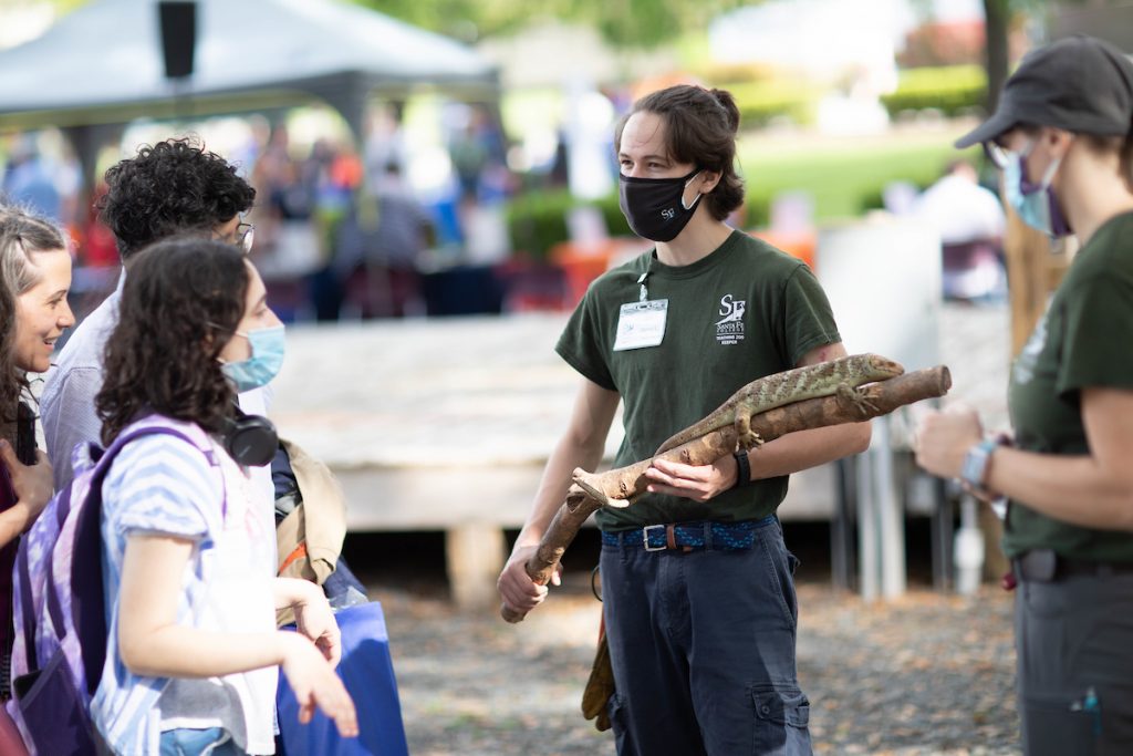 SF Zoo student talking with prospective students at the Santa Fe College Teaching Zoo.