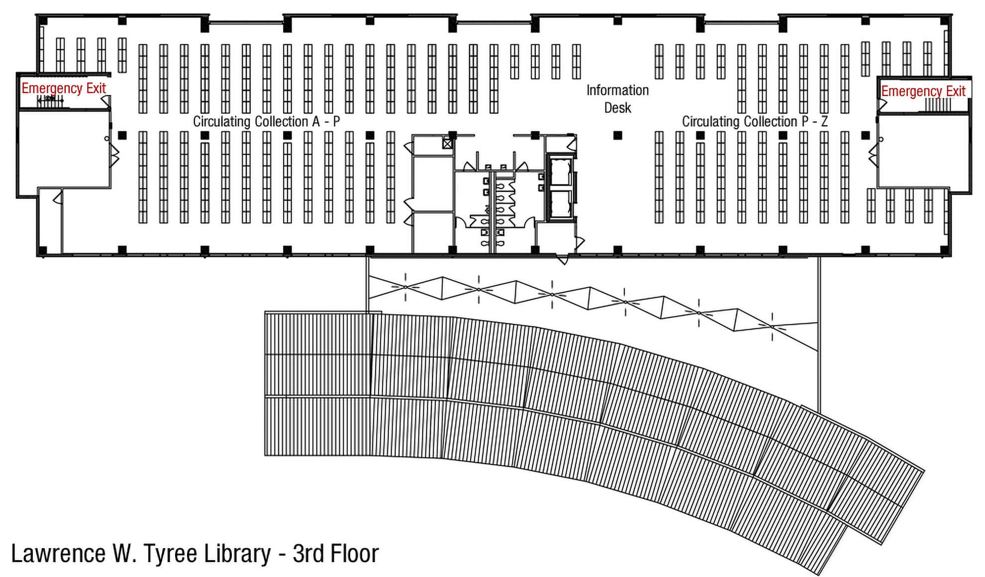 Lawrence W. Tyree Library Third Floor Plan